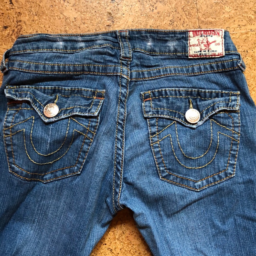 True Religion. Low rise. Slight flare